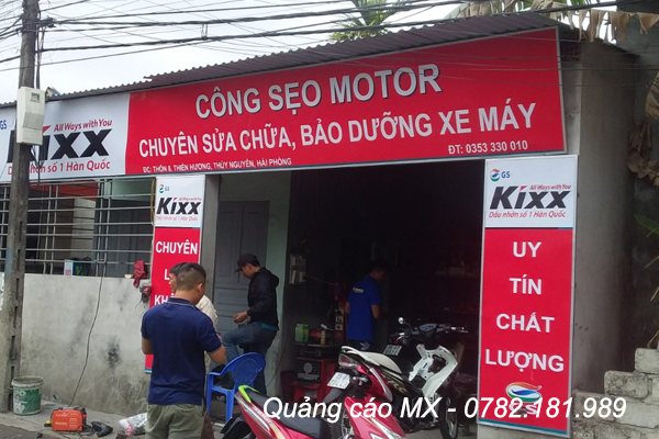 Thi công biển quảng cáo trung tâm sửa chữa xe máy tại Hải Phòng